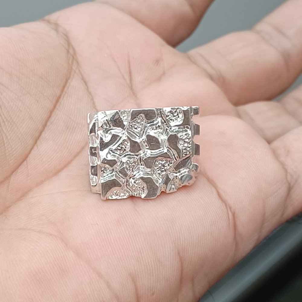 925 Sterling Silver Nuggets Ring Size 11